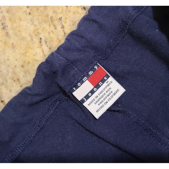Tommy Girl Jean's Women Sz M Sweatpants Red White Blue Flag Leg Bootcut July 4th - Picture 7 of 14